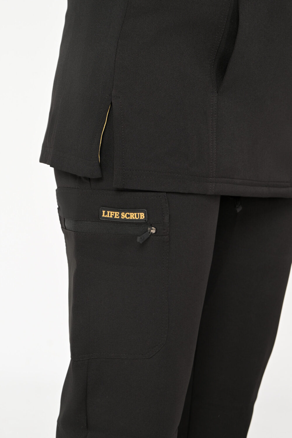 V-Neck Woman Scrub Black - الصورة 5