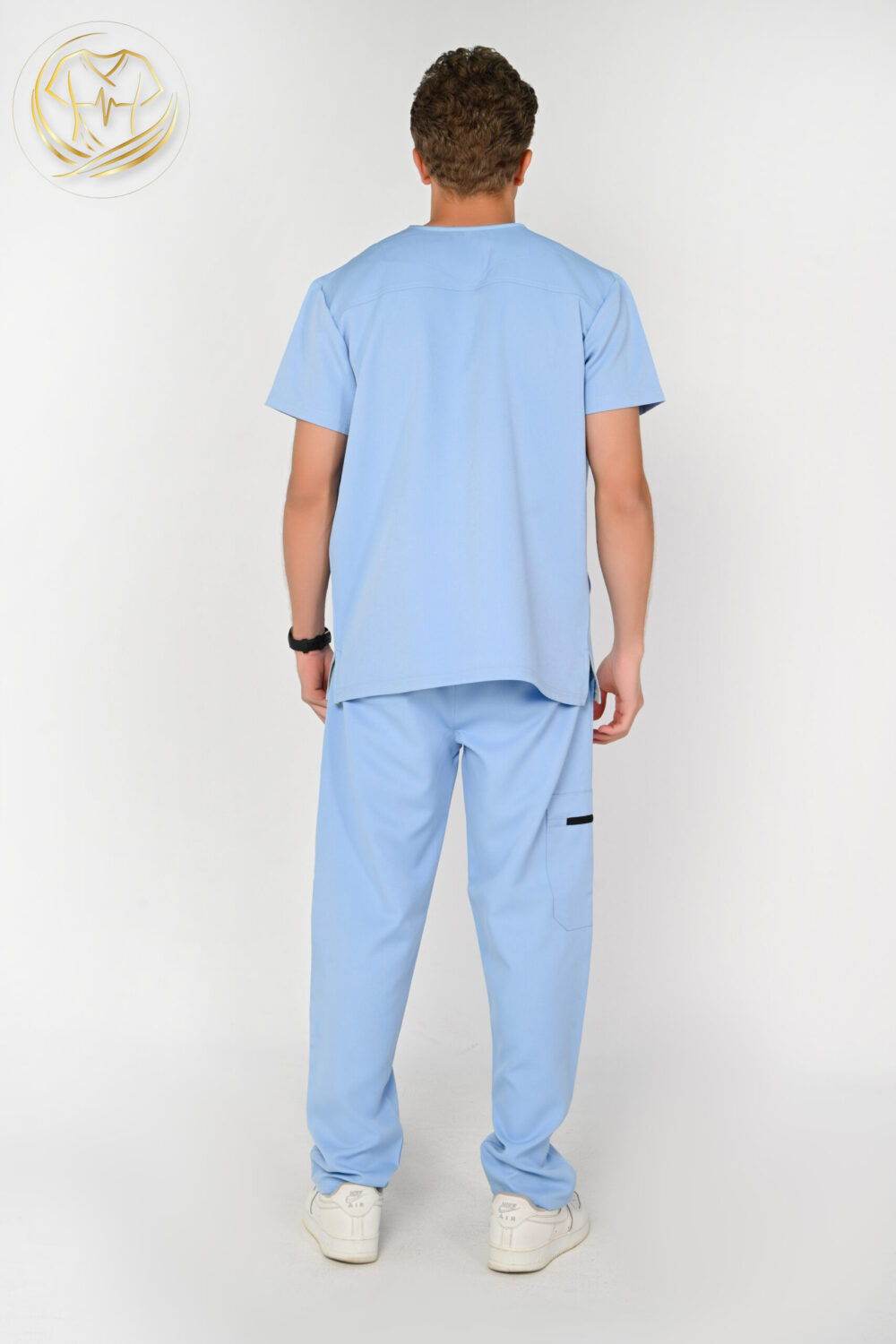V-Neck Men Scrub Baby Blue - الصورة 2
