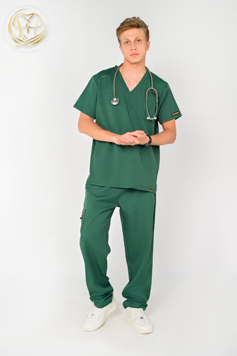 V-Neck Men Scrub Green - الصورة 2