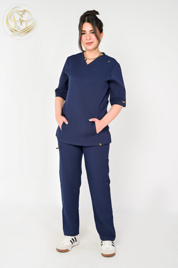 V-Neck Woman Scrub Dark Blue