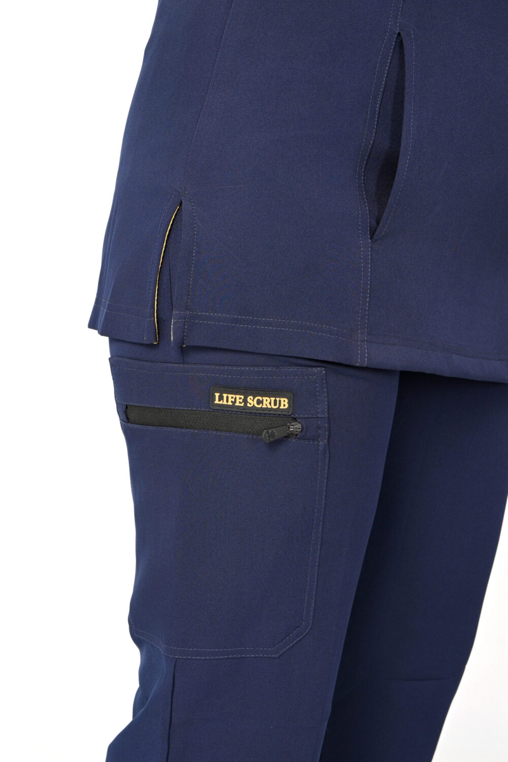 V-Neck Woman Scrub Dark Blue - الصورة 4