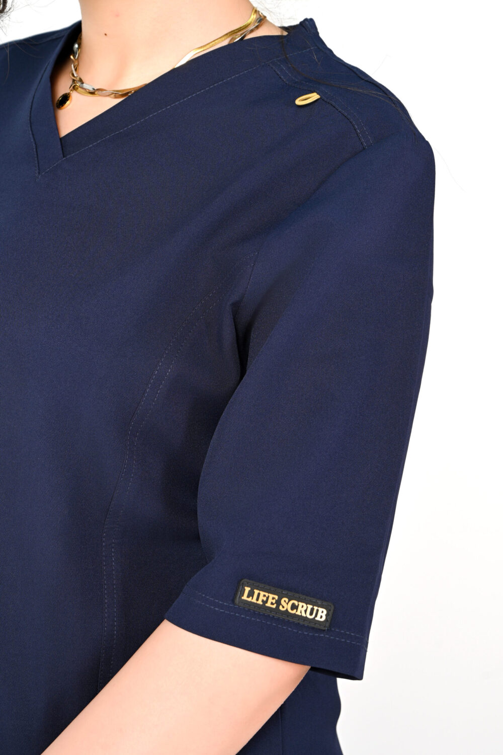 V-Neck Woman Scrub Dark Blue - الصورة 6