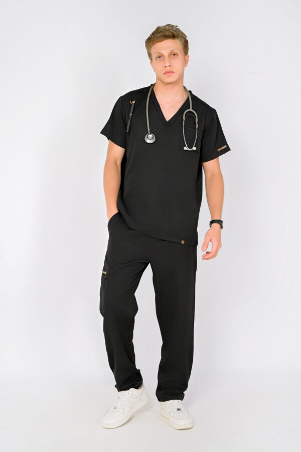V-Neck Men Scrub Black