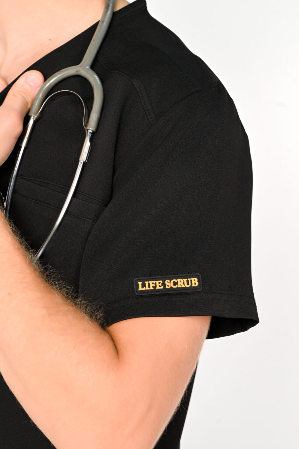 V-Neck Men Scrub Black - الصورة 4