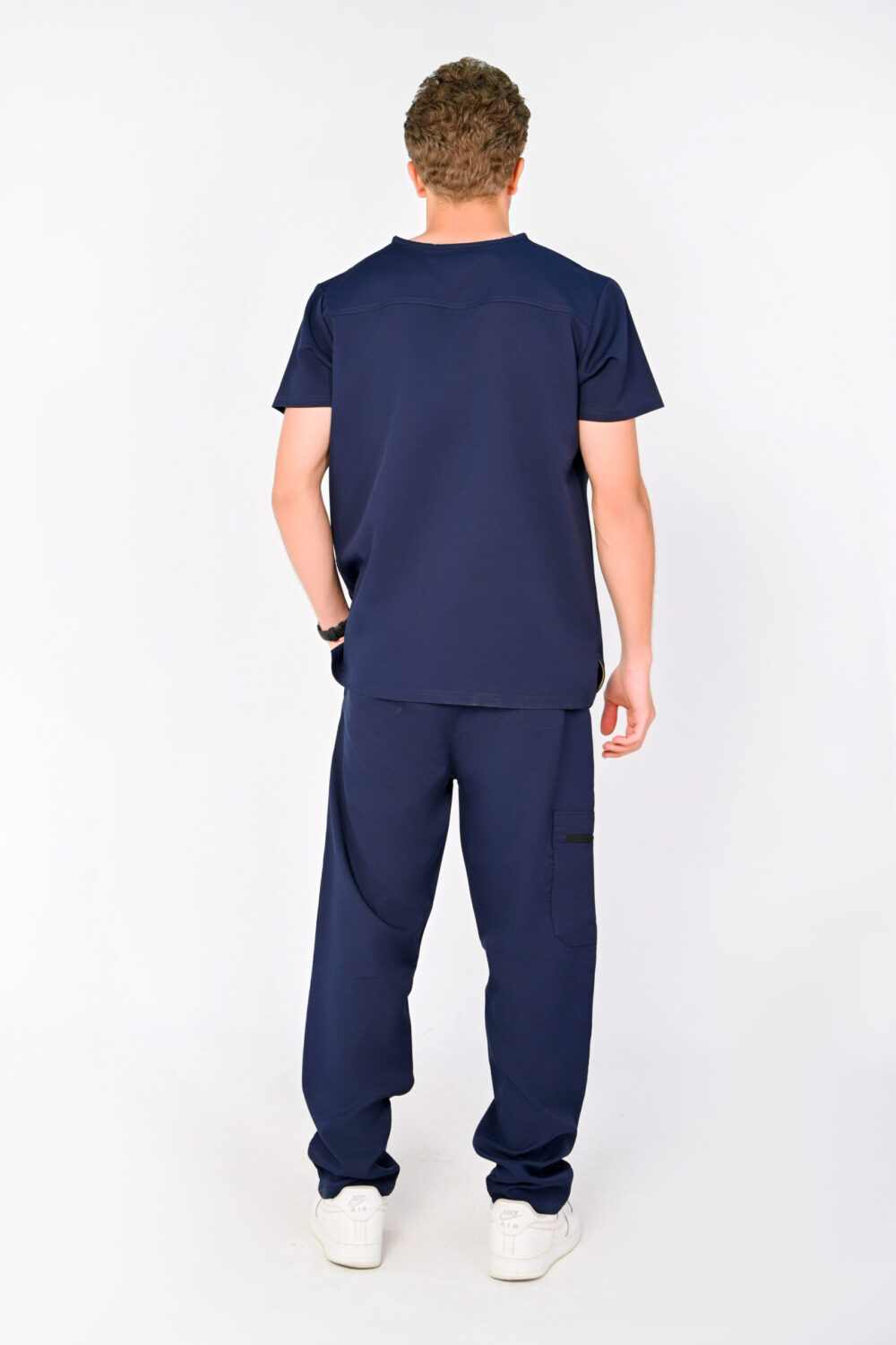V-Neck Men Scrub Dark Blue - الصورة 3